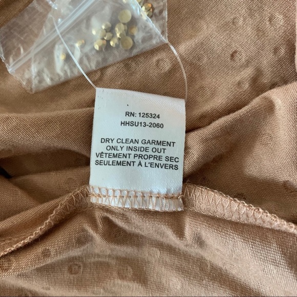 Haute Hippie Nude Gold Embellished Jersey Hi Low Maxi Dress Small NWOT - Picture 8 of 8